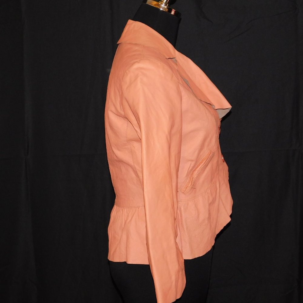 Cami % Leather Button Down Jacket Size 4 - image 8